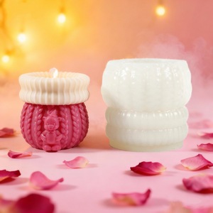Bear Relief Jar Shaped Scented <b>Candle</b> <b>Mold</b> Silicone <b>Mold</b> For DIY <b>Candle</b> Making Christmas Decor White Pillar Shape - Product Image 3