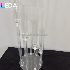 LEDA Clear Acrylic Candelabra 9 Arms <b>Tall</b> Crystal Candle Holder Wedding <b>Table</b> Centerpiece for Event Party Ceremony Decoration - Product Image 2