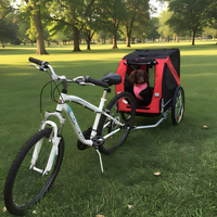 Remorque pliable pour vélo pour chiens de petite et moyenne taille, porte-animaux imperméable pour vélo avec capacité de charge de 40 kg, tissu Oxford