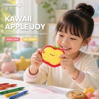 TONGXIN Kawaii Pomme TPR Squishy Mignonne à Rebond Lent Jouet Anti-Stress Forme Fruitée Sensoriel Nouveauté Cadeau de Bureau