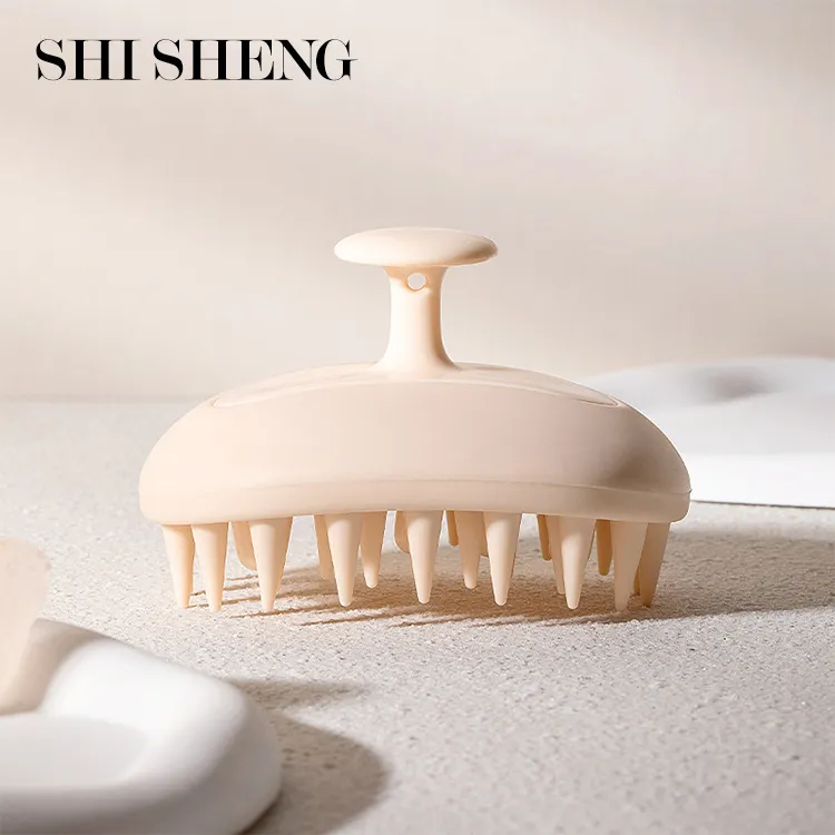 SHI SHENG New TPR 2 en 1 Masajeador Cepillo de champú para hombres Mujeres Ducha Masajeador de cuero cabelludo Ayuda a promover el flujo sanguíneo saludable