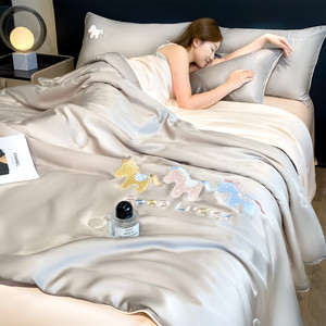 Nouvelle collection 2026 : Couette rafraîchissante brodée motif poney et ensemble de literie 4 pièces, <span class=keywords><strong>Série</strong></span> Chasing Dreams, personnalisation possible - Product Image 6