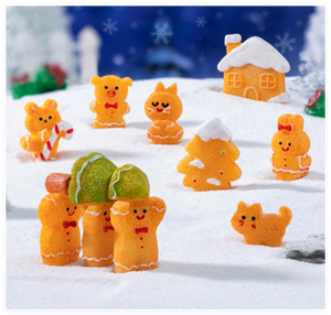 Pain d'épice Homme Porter Xmas Animaux Cochon <span class=keywords><strong>Chien</strong></span> Lapin Ours <span class=keywords><strong>chat</strong></span> Arbre Maison Décoratif Vacances Noël Décor Miniature Résine Figure - Product Image 5