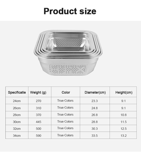 Colino multifunzione <span class=keywords><strong>in</strong></span> rete di acciaio inossidabile colino per Pasta setaccio per riso colino ciotola per mescolare per lavare le verdure - Product Image 4