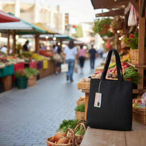 Borsa in tela multiuso Iln 34x42 cm nera per lo shopping e l'uso quotidiano - Product Image 3