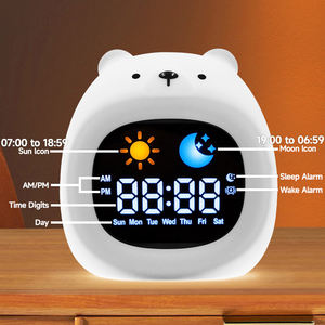 बच्चों की नींद ट्रेनर डेस्क घड़ी लिविंग रूम घड़ी घड़ी सूरज और चाँद रात की रोशनी, बच्चों के लिए घड़ियाँ - Product Image 4