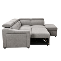 Canapé-lit d'angle deux places avec rangement, style professionnel, garnissage en éponge, porte-gobelets durable, idéal pour appartement