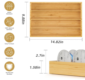 Organizador de Cápsulas de Café de Bambú de Alta Calidad, Inserto para Cajón o Encimera, Compatible con Cápsulas <span class=keywords><strong>Nespresso</strong></span> <span class=keywords><strong>Vertuo</strong></span> y Vertuoline - Product Image 2