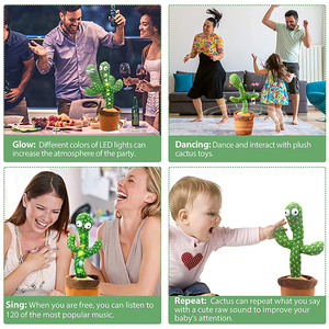 Muñeco <span class=keywords><strong>de</strong></span> Peluche <span class=keywords><strong>de</strong></span> Cactus Bailarín y Cantante con Luces Musicales, Juguete <span class=keywords><strong>de</strong></span> Peluche Suave con Forma <span class=keywords><strong>de</strong></span> <span class=keywords><strong>Maceta</strong></span> - Product Image 5