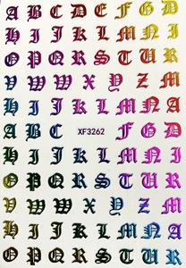 Retro Inglés Palabra Nail Stickers Charms Antiguo Alfabeto Inglés Stick On Nails - Product Image 3