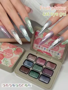 เจลทาเล็บแม่เหล็กสะท้อนแสง 9 สี แบบ Cat Eye สำหรับทำเล็บ UV LED  สำหรับร้านทำเล็บ  อุปกรณ์ตกแต่งเล็บผู้หญิง แฟชั่นโฮโลแกรม ทำเล็บมือ - Product Image 5