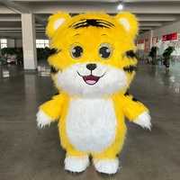 Disfraz de Mascota Inflable de Tigre Azul de 2M y 2.6M de Altura para Adultos