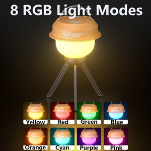 Lampe de camping LED Smiling Shark, trépied portable à 360 degrés, lampe de tente extérieure avec fonction de changement de couleur - Product Image 3