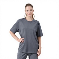 Camiseta Oversize para Mujer Kuenzi 100S, Tejido de Punto Modal Antiarrugas, Sin Bolitas, Sensación Fresca, 250GSM