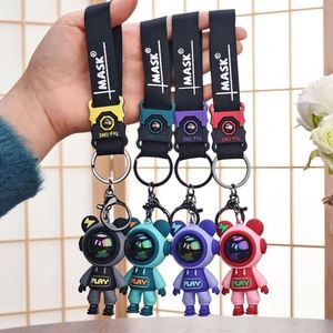 <b>Cute</b> Astronaut <b>Bear</b> Keychain Rabbit Couple Car Keychain Bag Pendant Accessory Mobile Phone Strap Gift - Product Image 2
