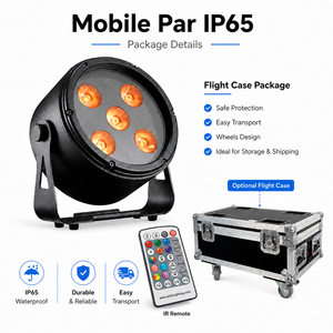 ไฟพาร์ LED DMX ไร้สายกันน้ำ BO-IP5 5x18W แบบชาร์จไฟได้ สำหรับเช่าใช้งานในงานอีเว้นท์ - Product Image 6