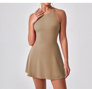 テニスウェア アスレチック ヨガドレス ショートパンツ付き フィットネスウェア スポーツドレス レディース - Product Image 4