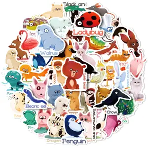 مجموعة ملصقات حيوانات صغيرة، مجموعة حيوانات كرتونية لطيفة جديدة، ملصقات جرافتيي من مجموعة اصنعها بنفسك للأطفال بسعر رخيص