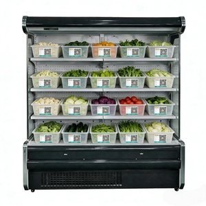 <span class=keywords><strong>Armoire</strong></span> réfrigérée commerciale à air froid, vitrine à <span class=keywords><strong>rideau</strong></span> d'air à <span class=keywords><strong>basse</strong></span> température pour le lait et les fruits - Product Image 3
