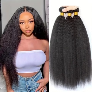 100% Raw Cabelo Humano Pacotes Peruano Kinky Reta Remy Extensões de Cabelo Yaki Straight <span class=keywords><strong>Lace</strong></span> Cabelo Trama Mulheres Negras Tipo de Renda