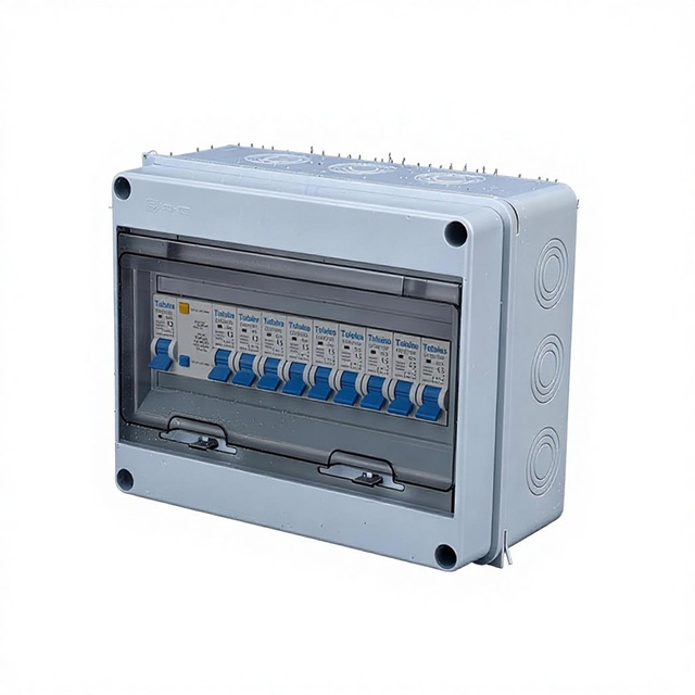 Outdoor Waterproof Distribution Box IP65 Surface-Mounted Plastic Household Model HT-5WAY 50A Circuit Breaker Cross-Border
