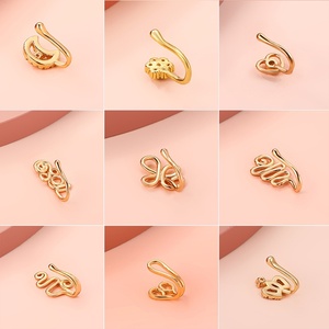 Anneau de nez en alliage en forme de U avec zircon CZ, piercing de nez pour femmes, clip de nez pour mariages, fêtes et cadeaux - Product Image 2