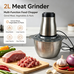Procesador de Alimentos Eléctrico, Recipiente de Acero Inoxidable SUS 304, Picadora de Carne, 2L, Multifuncional, Picadora de Vegetales, Venta al Por Mayor - Product Image 6