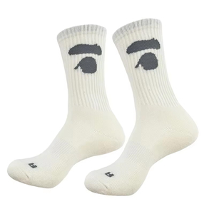 جوارب رياضية سميكة عالية الجودة بشعار مخصص، ماصة للعرق، باللونين الأبيض والأسود، للرياضات الخارجية في موسم الخريف - Product Image 5