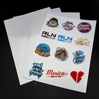 Papier Autocollant A4 A3 Mat Brillant Imprimable PET Vinyle Avec Support Plastique Transparent pour Imprimante Jet d'Encre