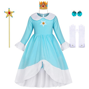 Costume de cosplay <span class=keywords><strong>Princesse</strong></span> Pêche pour films et séries TV, Robe Rosalina, Robes Lolita fantaisie pour filles pour fêtes d'anniversaire et carnaval pour enfants - Product Image 2