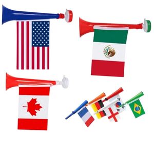 Tanduk Plastik Suporter Sepak Bola Bendera Nasional Kustom Pertandingan Sepak Bola <span class=keywords><strong>2026</strong></span> Kanada Meksiko - Product Image 1