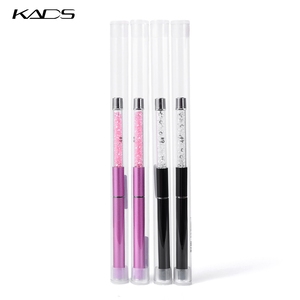 KADS Brosse à ongles plate en cristal, manche en acrylique, nylon plissé 4 #   6 #   Pinceau de coloration pour gel UV, outil professionnel de manucure - Product Image 3