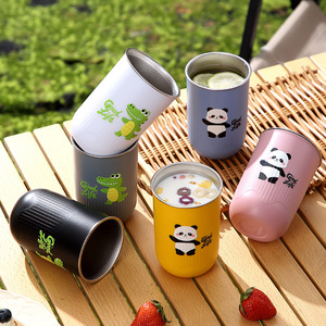 Gobelet en acier inoxydable 320 ml, design cartoon, anti-chute, pour enfants, utilisation en camping - Product Image 1