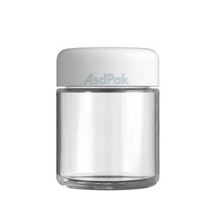 Customized Printing Logo Clear Medicine <b>Glass</b> <b>Jar</b> with Childproof Plastic/Aluminum Lid Mini Size - Product Image 2