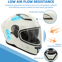 Casque modulaire à double visière avec logo personnalisé européen Matériau ABS Équipement de moto intégral État neuf avec fermeture à dégagement rapide