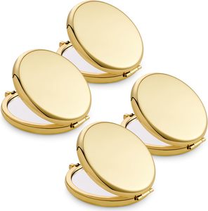 Miroir cosmétique de poche rond double face personnalisé avec logo, mini miroir personnel à tenir à la main - Product Image 1