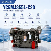 محرك ديزل بحري SCDC YUCHAI YC6MJ سلسلة YC6MJ365L-C20 رباعي الأشواط مبرد بالماء بقوة 410 حصان وسرعة 1800 دورة في الدقيقة وعزم دوران قوي للسفن التجارية