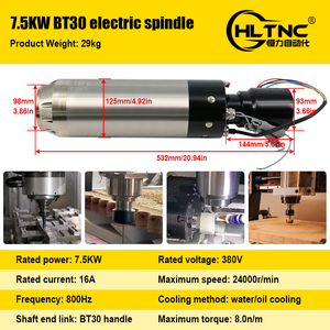 Eje de Rotación ATC de 4 Polos, 24000 RPM, 380 V, 800 Hz, BT30, 7.5 kW, Refrigerado por Agua, NPN/PNP, para Torneado con Componentes Centrales del Motor - Product Image 3