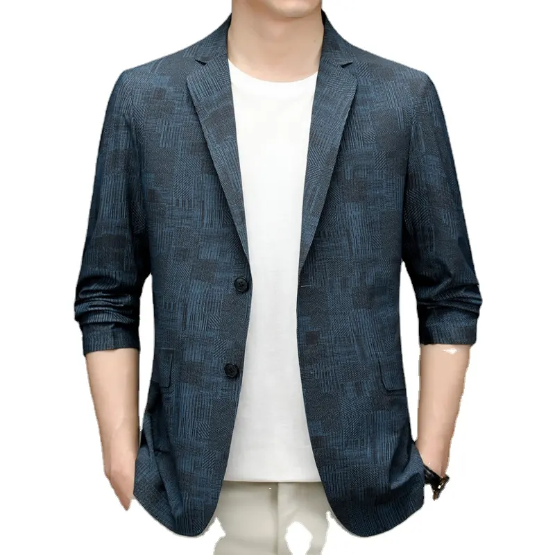 Fashion solid color casual suit men's 2022 spring and autumn new Korean version slim and handsome two-button suit jacket