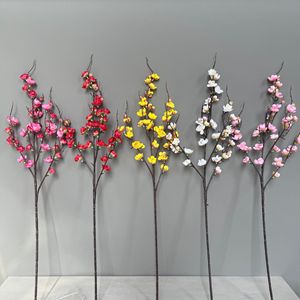 Branches de fleurs artificielles Jinxi en soie, fleurs de prunier blanches, roses, rouges, jaunes, roses vif, branche unique, décorations pour mariage et maison - Product Image 2