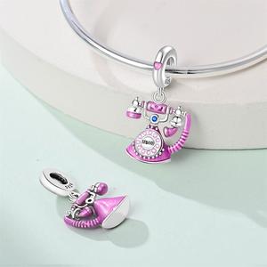 Charmes rétro classiques en argent sterling S925 plaqué or rose, zircon taillé en forme <span class=keywords><strong>de</strong></span> rose, certifiés, pour femmes, à porter au quotidien - Product Image 5