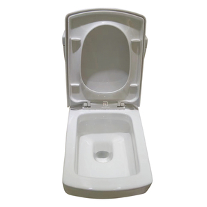 WC en céramique durable de style européen, deux pièces, à chasse d'eau par gravité, à poser au sol, en porcelaine, carré - Product Image 4