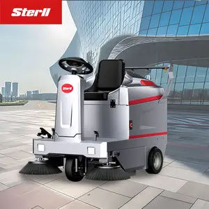 St3 Ride-On Road Sweeper Dubbele Borstels Veegmachine Voor Industriële Magazijn Vloerreiniger