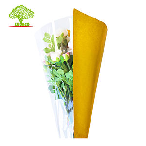 Home Fully Compostable 100% Biodegradable New Eco-friendly PLA Material + 45g Kraft <strong>Sleeve</strong> Y Shape Fresh <strong>Flower</strong> Wrapping <strong>Sleeve</strong> - Product Image 6