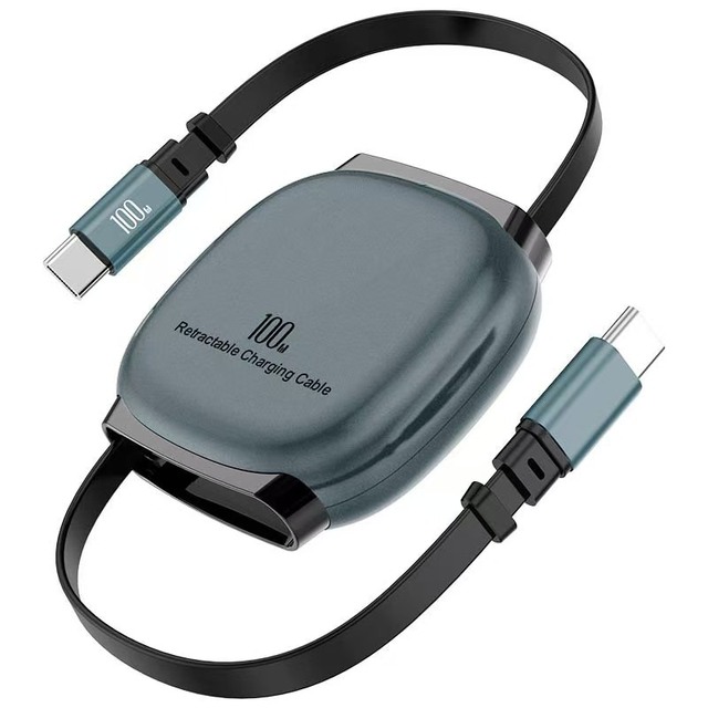 Manufacturer-Sourced Retractable Data USB C Charging Cable 100W Super-Fast Charge Cable 100W Type C USB Charging Cable