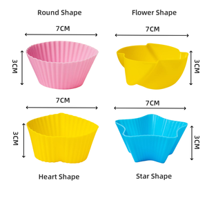 Moules en silicone réutilisables multicolores en forme de fleur pour cupcakes et muffins Outils de pâtisserie pour la pâtisserie et la décoration - Product Image 6