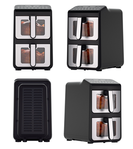 Nouvelle Conception Friteuse <span class=keywords><strong>à</strong></span> Air Électrique <span class=keywords><strong>Sans</strong></span> <span class=keywords><strong>Huile</strong></span> en Acier Inoxydable Double Cuve Carrée avec Fonctions Grill et Cuisson, Utilisation Extérieure, Fenêtre de Visualisation - Product Image 6