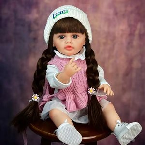 Hermosa muñeca realista de silicona recién nacida de 22 pulgadas hecha a mano <span class=keywords><strong>Reborn</strong></span> Baby Children's Playmate - Product Image 1