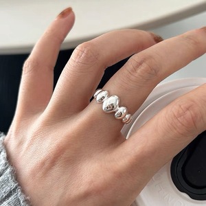 Anillo Ovalado Geométrico Estilo Japonés Coreano, Plata de Ley S925, Anillo para el Dedo Índice, Joyería para Mujer, Regalo - Product Image 3