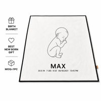 Couverture personnalisée pour bébé avec nom et date de naissance, plaid imprimé photo sur mesure, 1 pièce, cadeau de fêtes en dropshipping, boutique depuis 10 ans